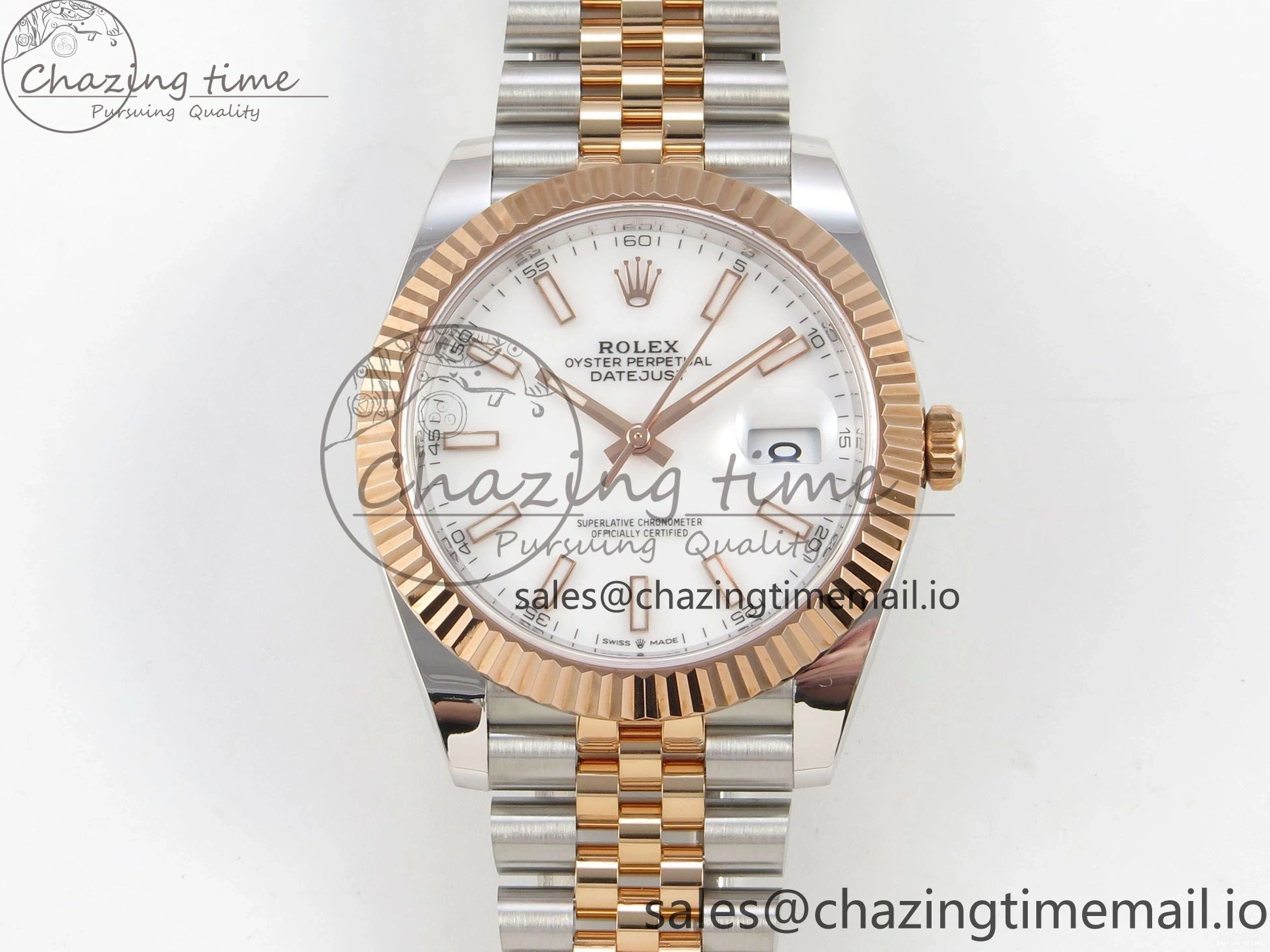 0520 DateJust 41 126331 SS RG ARF 1:1 Best Edition White Stick Dial on Jubilee Bracelet SH3235 (Weighted) StreetReady 199